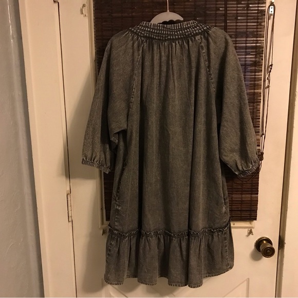 Elan Dark Wash 3/4 Sleeve Denim Dress - Picture 5 of 6